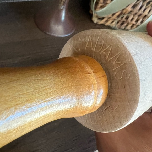 Vintage 12”  Wooden J.K. Adams Rolling Pin, Signed Collectible Made VERMONT - Picture 4 of 5